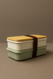 Hermia Set de Cajas de Almuerzo de 2 Piezas Verde y Amarillo